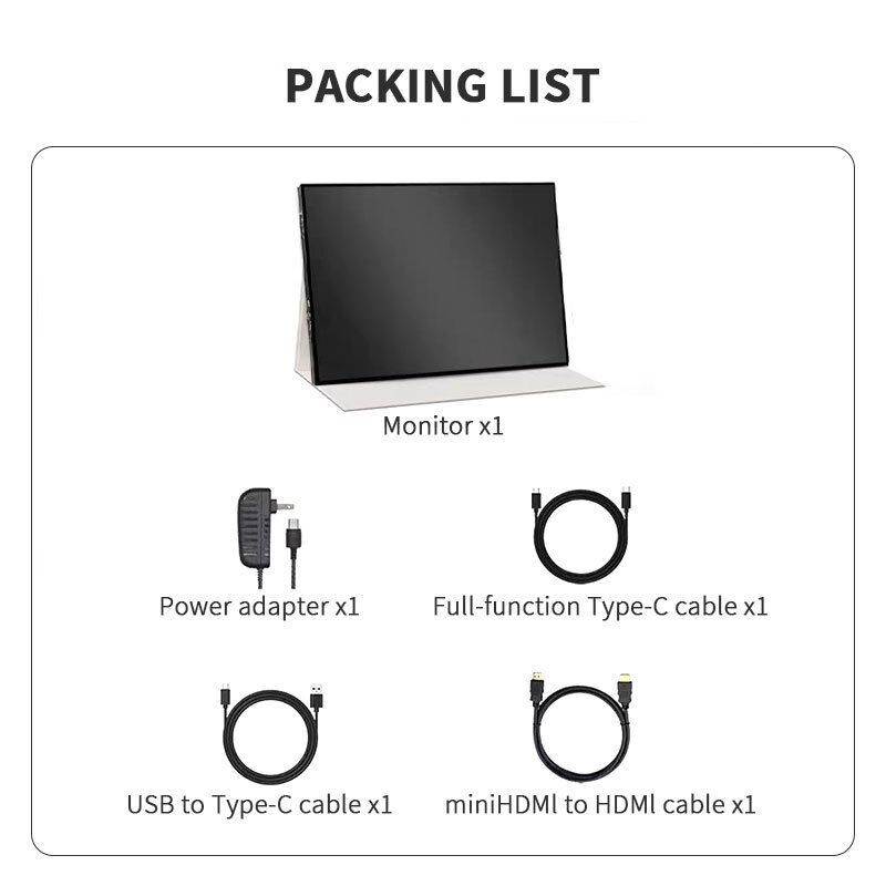 16.1 Inch Portable Computer Monitor 1920x1080 Dual Screen Portable Monitor 60Hz Refresh Rate