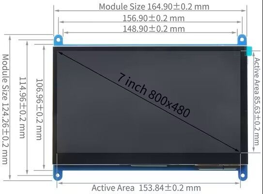 7 Inch IPS TFT Screen 800x480 5 Point Capacitive Touch Screen Raspberry Pi Compatibility