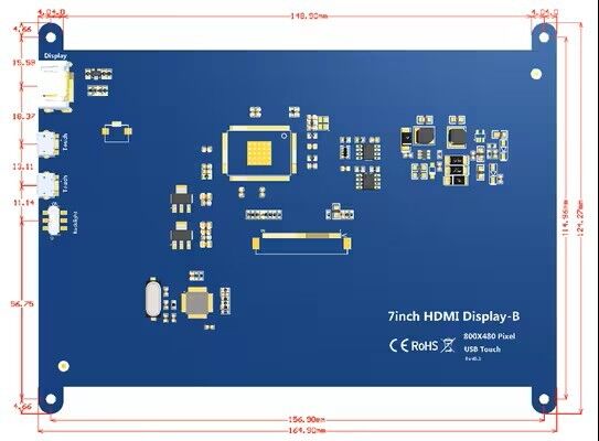 7 Inch IPS TFT Screen 800x480 5 Point Capacitive Touch Screen Raspberry Pi Compatibility