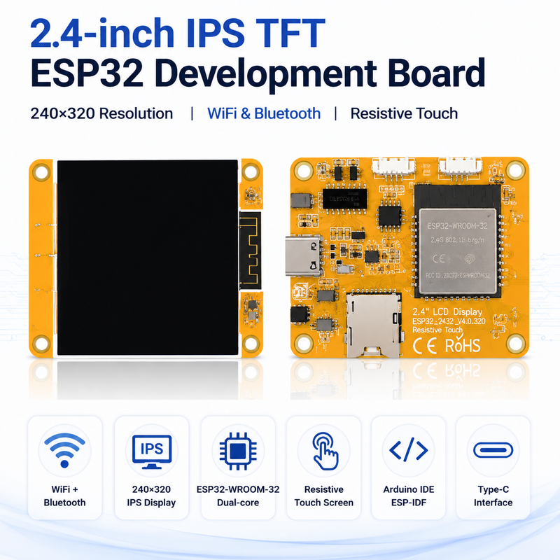 240x320 ESP32 Display Module 2.4 Inch ESP32 Development Board WiFi Bluetooth Smart Screen