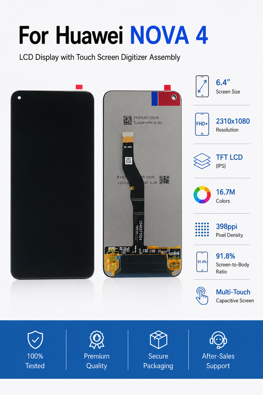 2310x1080 Huawei Nova 4 Screen Replacement 6.4 Inch Phone LCD Screen With Touch Digitizer