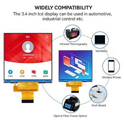 3.4 Inch Square LCD Display 480x480 MIPI Interface Display With Optional Touch Screen