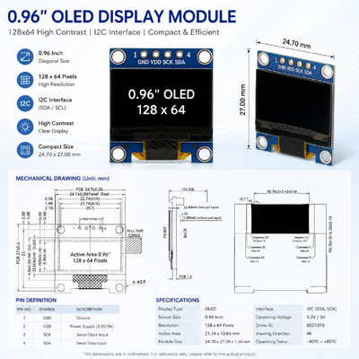 Display LCD de 3,3 V COG Display LCD GME096NWBY-B-49